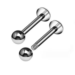 10 ცალი პირსინგი (ტრაგუსი, ტუჩი)